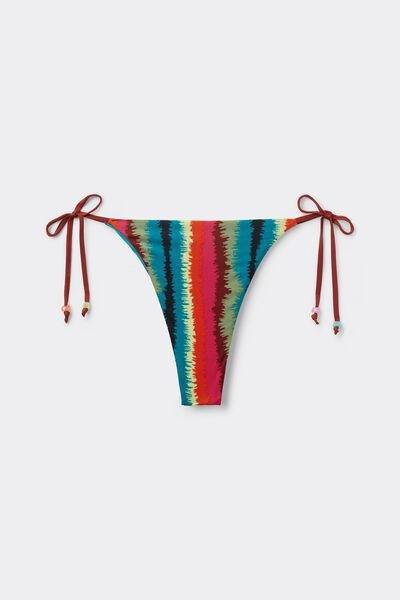 Multicolour Tie-Detail Brazilian Bikini Briefs, , large image number 4