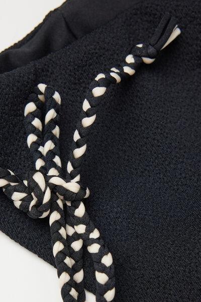 Black Textured Brazilian Bikini Bottoms, Black, large image number 6