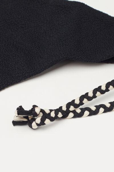 Black Tiki Texture Brazilian Bikini Bottoms, Black, large image number 6