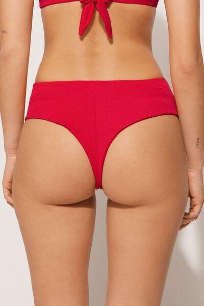 Red High-Waist Brazilian Bikini Briefs, , large image number 2