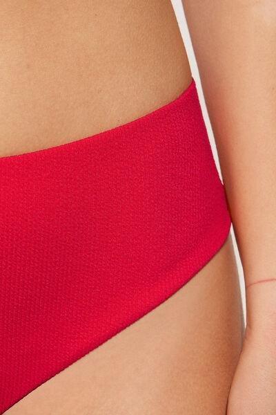 Red High-Waist Brazilian Bikini Briefs, , large image number 3