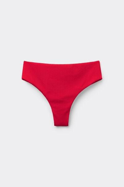 Red High-Waist Brazilian Bikini Briefs, , large image number 4