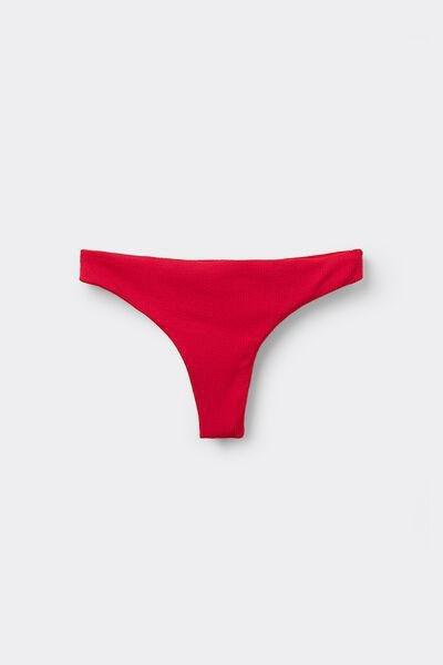 Red Ribbed Brazilian Bikini Briefs, 5701_273U, large image number 4
