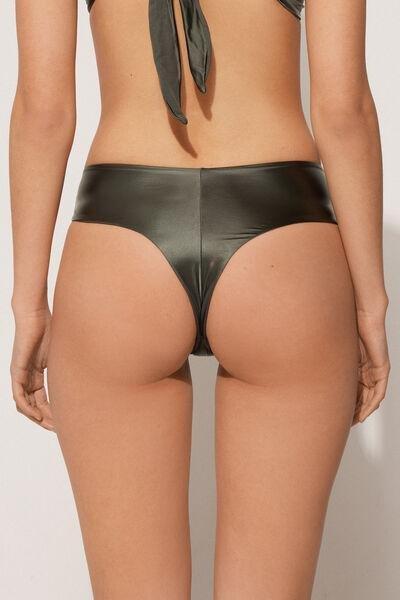 Green High-Waist Brazilian Bikini Briefs, , large image number 2