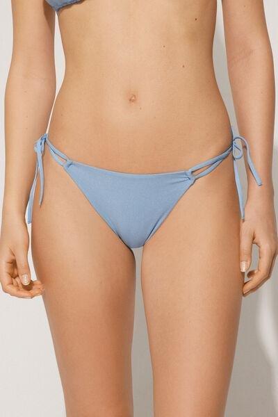 Blue Tie-Detail Brazilian Bikini Briefs, 5701_527Y, large image number 1