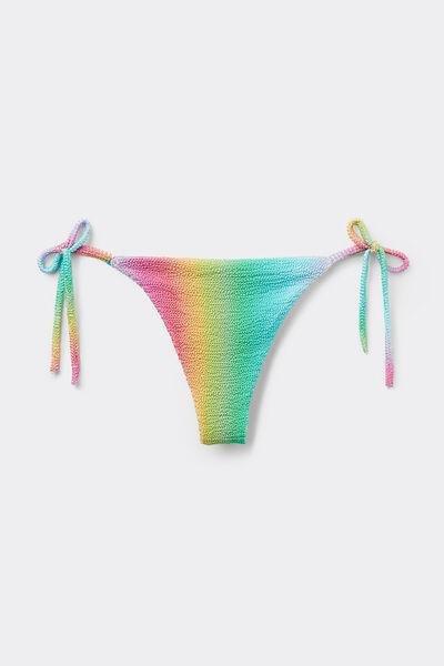 Multicolour Tie-Detail Brazilian Bikini Bottoms, , large image number 4