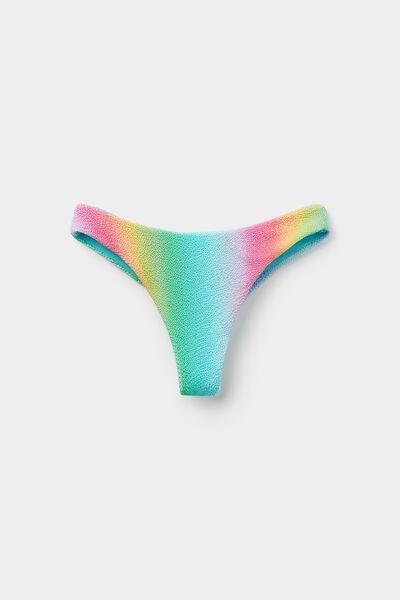 Multicolour Crinkle Brazilian Bikini Bottoms, , large image number 4