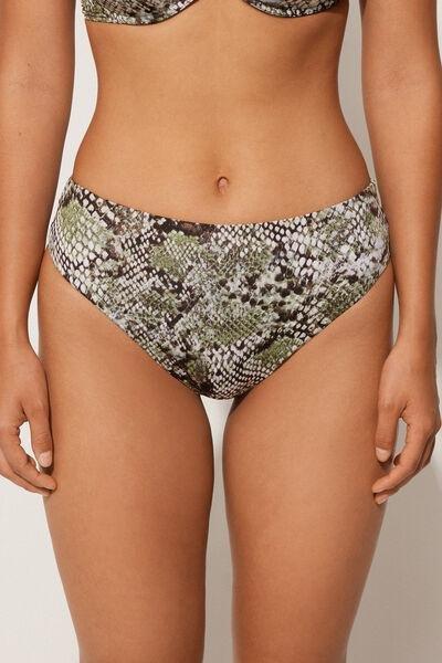 Brown animal print High Waist Brazilian Briefs, 5701_769Y, large image number 0