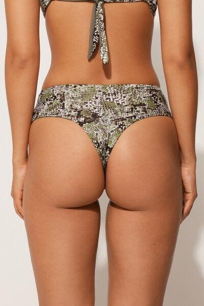 Brown animal print High Waist Brazilian Briefs, 5701_769Y, large image number 1
