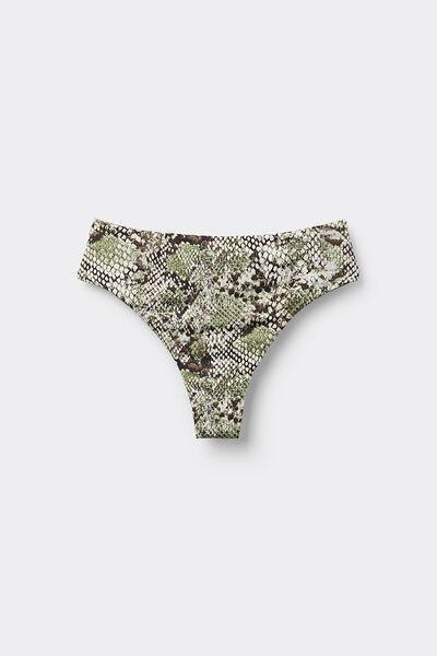 Brown animal print High Waist Brazilian Briefs, 5701_769Y, large image number 3