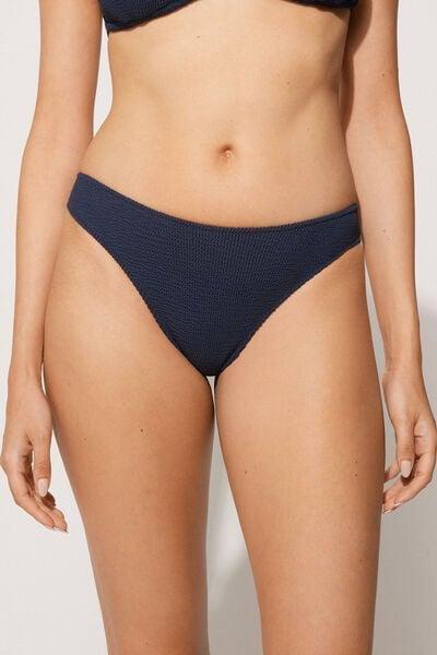 Navy Wavy High-Leg Brazilian Bikini Bottoms, 5701_772Y, medium