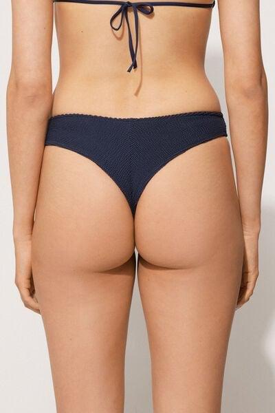 Navy Wavy High-Leg Brazilian Bikini Bottoms, 5701_772Y, large image number 2