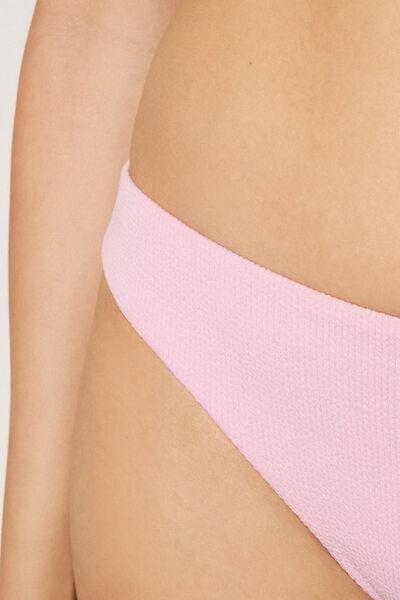 Pink Ribbed Brazilian Bikini Bottoms, 5701_899Y, large image number 3