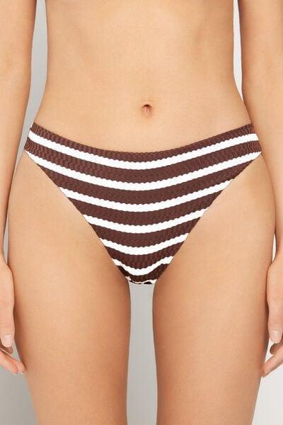 Brown Desert Stripes Brazilian Bikini Bottoms, 5701_277Z, large image number 1