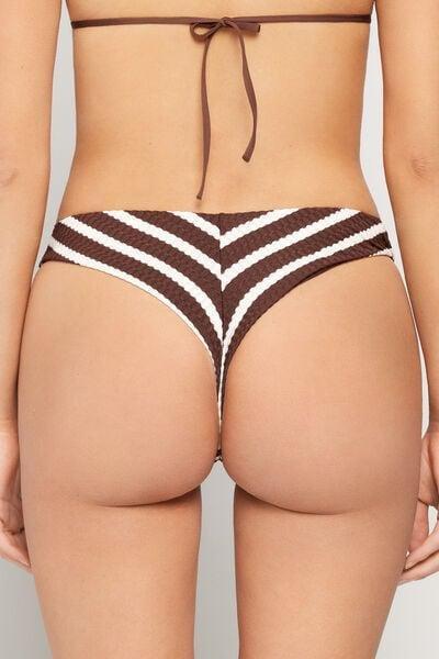 Brown Desert Stripes Brazilian Bikini Bottoms, 5701_277Z, large image number 2