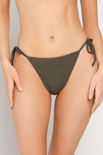 Green Crinkle Dune Brazilian Bikini Bottoms, 5701_226Z, large image number 1