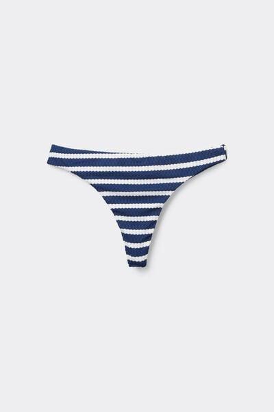 Navy Sailor Stripes Brazilian Bikini Bottoms, 5701_300Z, large image number 4
