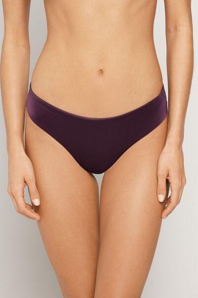 Burgundy Shiny Glam Rounded High-Cut Brazilian Bikini Bottoms, 5701_282Z, large image number 1
