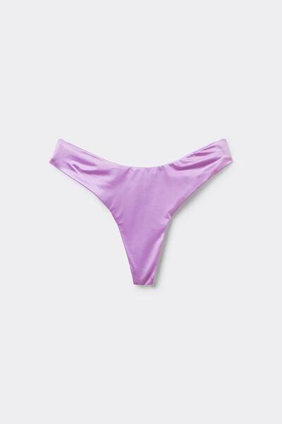 Lilac Shiny Glam Rounded High-Cut Brazilian Bikini Bottoms, 5701_288Z, large image number 4