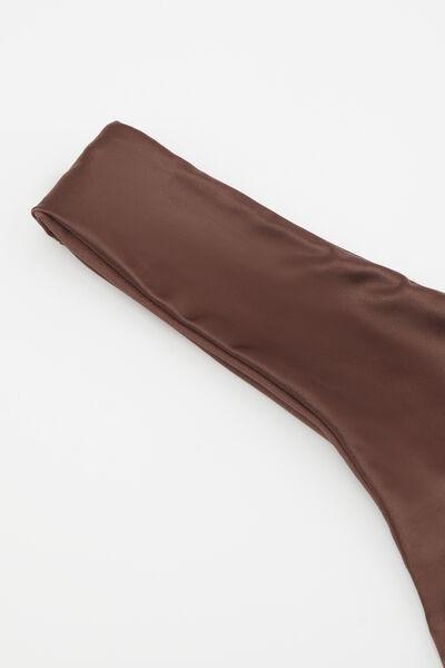 Brown Shiny Glam Rounded High-Cut Brazilian Bikini Bottoms, 5701_281Z, large image number 5