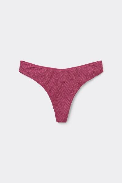 Pink Sparkling Touch Rounded High-Cut Brazilian Bikini Bottoms, 5701_287Z, large image number 4