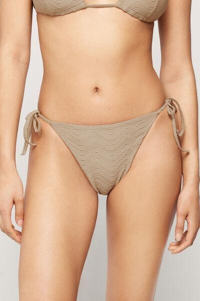Brown Sparkling Touch Tie Detail Brazilian Bikini Bottoms, 5701_286Z, large image number 1