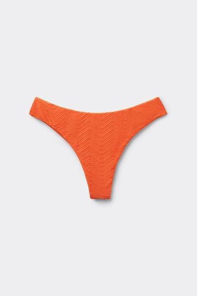 Orange Sparkling Touch Rounded High-Cut Brazilian Bikini Bottoms, 5701_289Z, large image number 0
