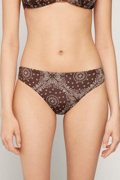 White Bandana Print Country Vibe Brazilian Bikini Bottoms, 5701_297Z, large image number 1