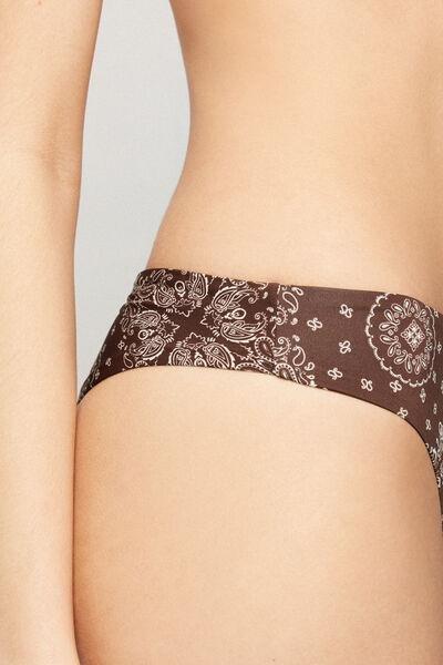 White Bandana Print Country Vibe Brazilian Bikini Bottoms, 5701_297Z, large image number 3