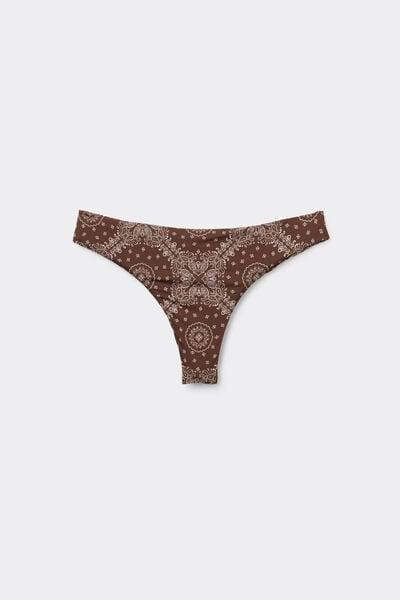 White Bandana Print Country Vibe Brazilian Bikini Bottoms, 5701_297Z, large image number 4