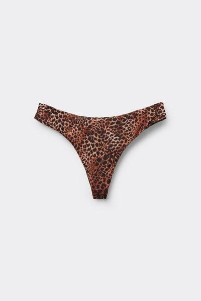 Brown Savage Sun Animal Print Brazilian Bikini Bottoms, 5701_294Z, large image number 4