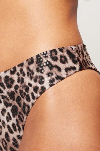 Brown Wild Soul Animal Print Brazilian Bikini Bottoms, 5701_299Z, large image number 3