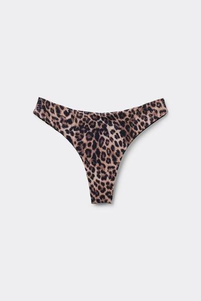 Brown Wild Soul Animal Print Brazilian Bikini Bottoms, 5701_299Z, large image number 4