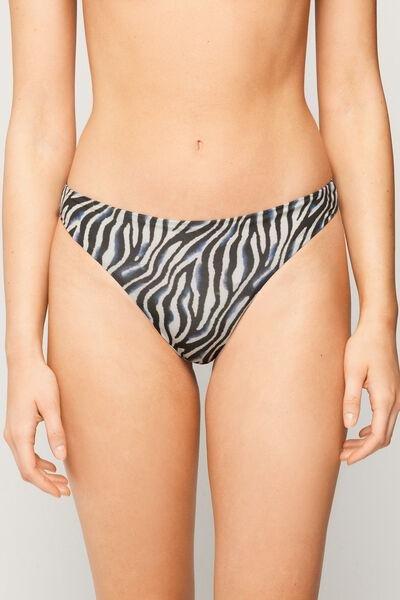 Black / White Safari Luxe Brazilian Bikini Bottoms, 5701_573Z, large image number 1