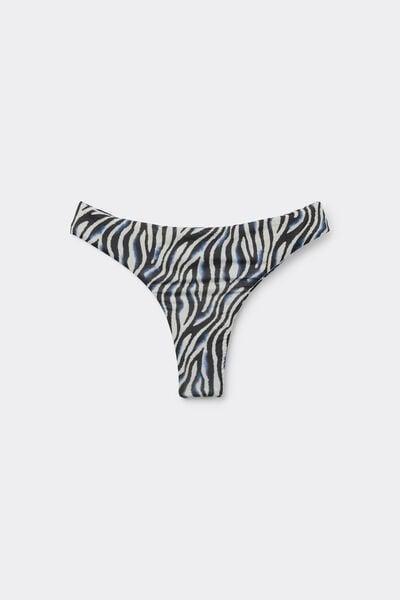 Black / White Safari Luxe Brazilian Bikini Bottoms, 5701_573Z, large image number 4