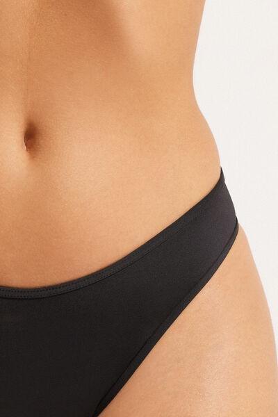Black High-Cut Bikini Bottoms, , large image number 1