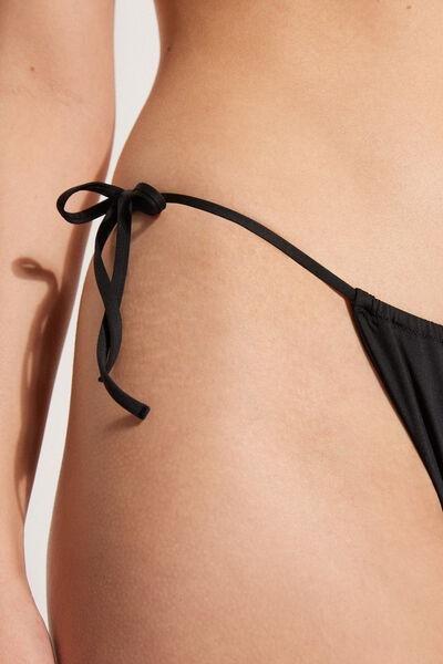 Black Curtain String Brazilian Bikini Bottoms, , large image number 3