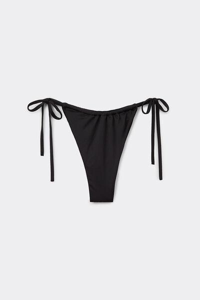 Black Curtain String Brazilian Bikini Bottoms, , large image number 4