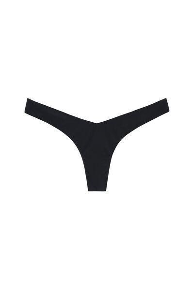 Black V-Cut Brazilian Bikini Bottoms, , large image number 4