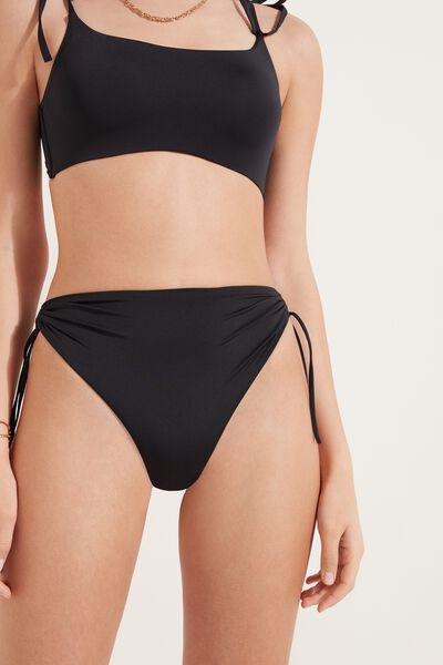 Black High-Waist Brazilian Bikini Bottoms, , large image number 0