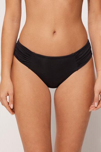 Black High-Cut Brazilian Bikini Bottoms, , large image number 0
