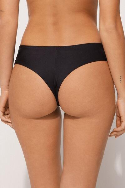 Black High-Cut Brazilian Bikini Bottoms, , large image number 2