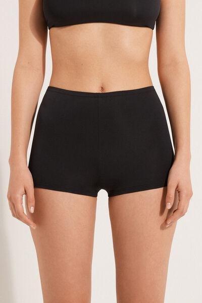 Black Recycled Microfibre Bikini Shorts, , large image number 0