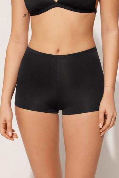 Black Recycled Microfibre Bikini Shorts, , large image number 0