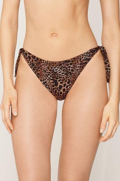Brown Savage Sun Tie-Detail Bikini Bottoms, 5701_294Z, large image number 1