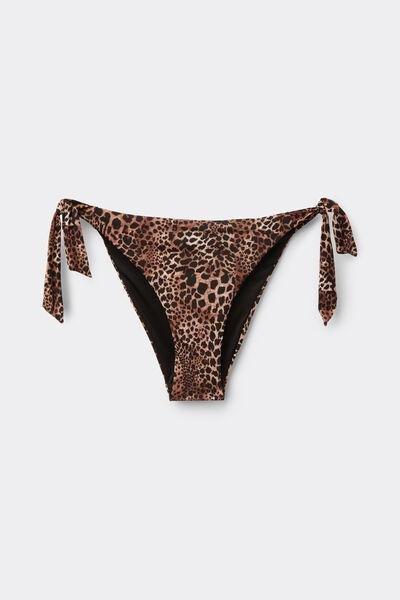 Brown Savage Sun Tie-Detail Bikini Bottoms, 5701_294Z, large image number 4