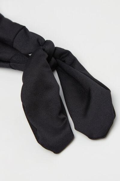 بيكيني أسود بربطة عنق بألوان سادة ، للنساء, Black, large image number 7