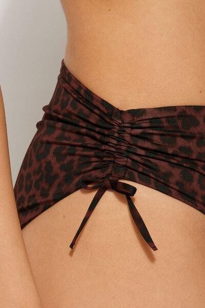 Brown High-Waist Bikini Briefs, , large image number 3