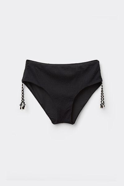 Black High-Waist Bikini Briefs, , large image number 4