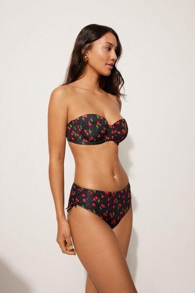 Black Cherry Print Bikini Bottom, 5701_767Y, large image number 0